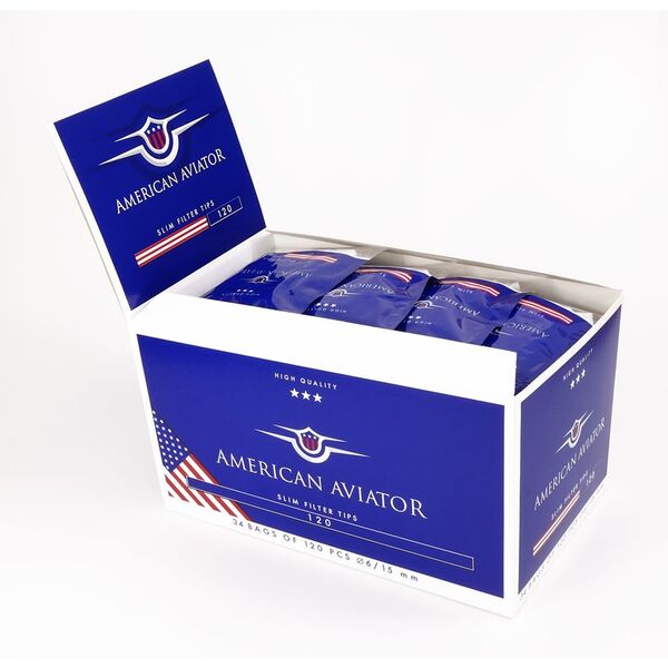 Фильтры AMERICAN AVIATOR Slim Long 6/22мм (110шт/уп)(10уп/бл)
