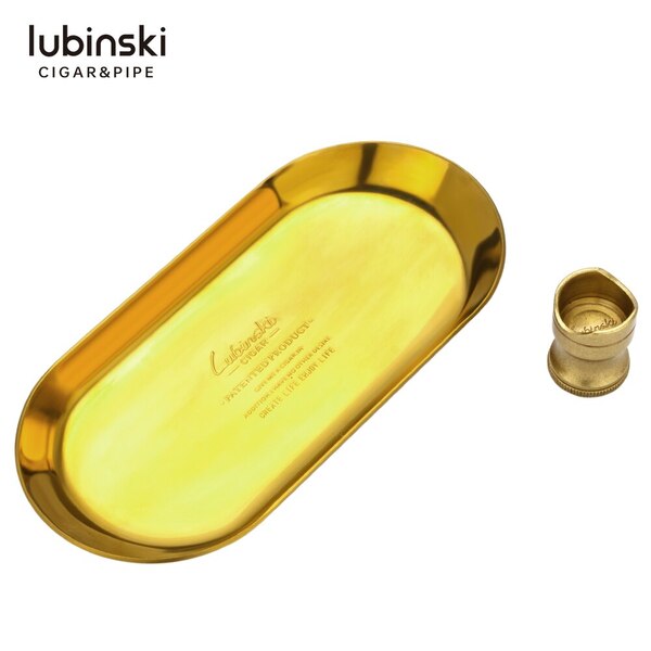 Набор пепельница + пробойник, Lubinski YJA-20002-GD, золото