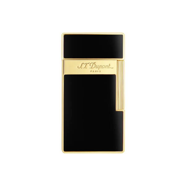 Зажигалка S.T. Dupont Big D Black Lacquer & Gold Lighter 25002