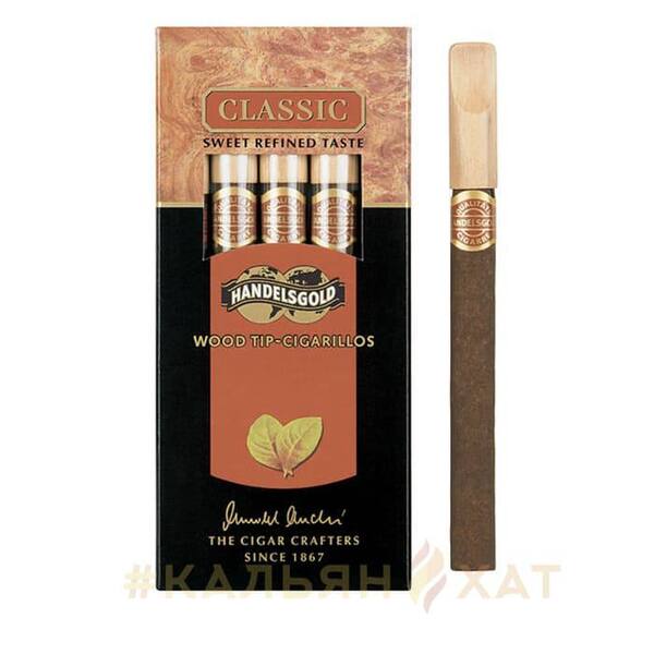 Сигариллы HANDELSGOLD Wood Tip Cigarillos Classic № 416 с деревянным мундштуком